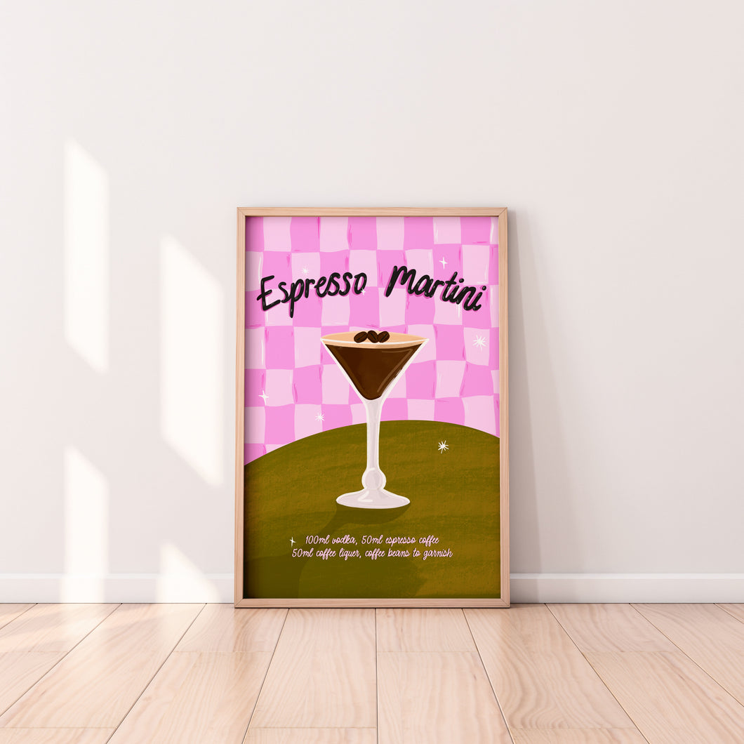 Espresso Martini Cocktail Wall Art Print