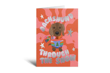 Load image into Gallery viewer, Luxury Silver Foiled Christmas Dachshund Card
