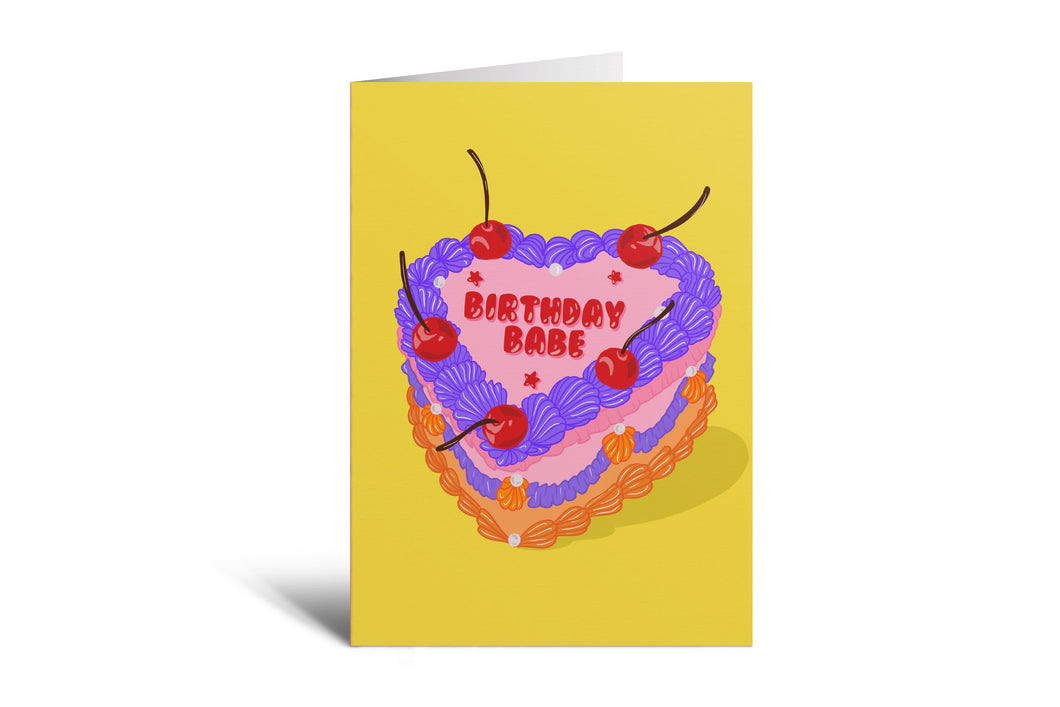 Birthday Babe Cake Card